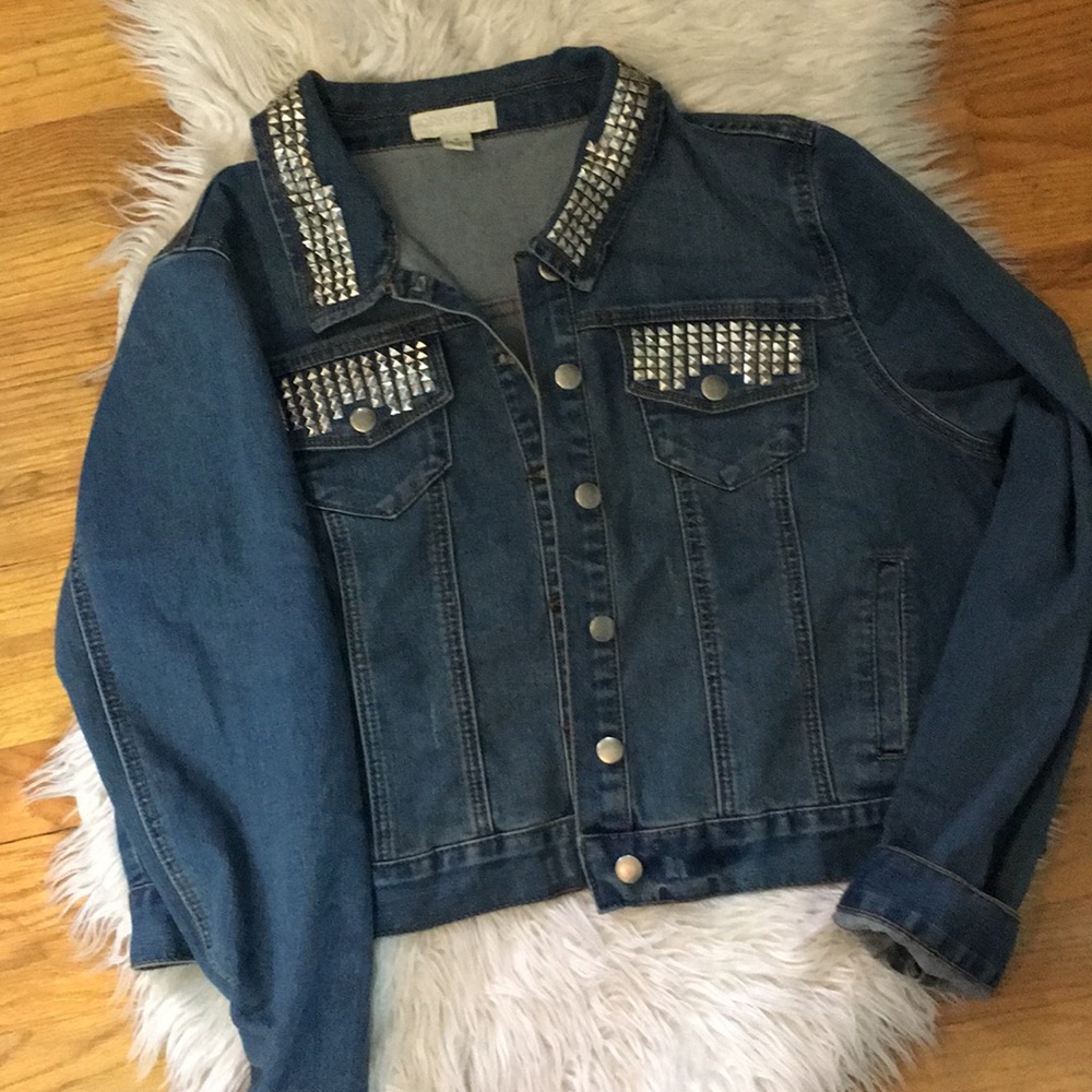 1X Forever21 Studded Jean Jacket